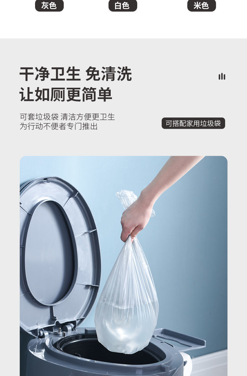 Covered toilet stool, mobile toilet, suitable for pregnant women, camping workers, 80-year-old grandma, manufacturer, one piece, cross-border direct delivery undefined