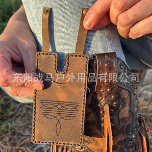 Cross-Border New Western Boot Wallet with Snap Strap Western Boots Leather Wallet