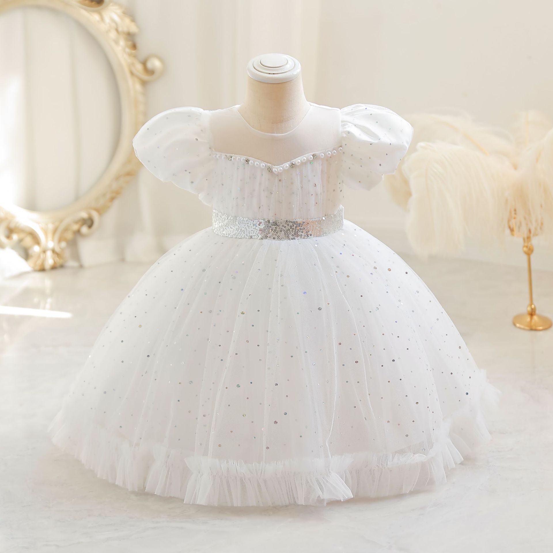 Blumenkind Kleid Kind Prinzessin Kleid Pompadour Kleid Mädchen ein Jahr alt Kind Rock Klammer_voghion.com