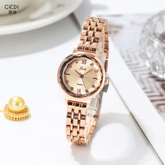 歌迪小盤時尚氣質鋼帶手錶女士潮流滿天星防水石英腕錶