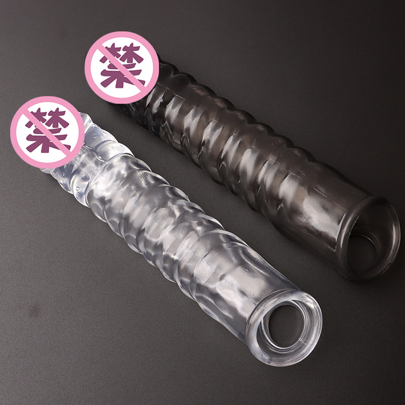 TPE Wolf-Tooth Penis Sleeve Extender, Textured Couples Toy with Vibration — detail image 30