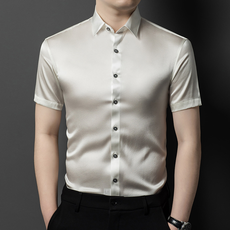 Silk thin solid color breathable shirt