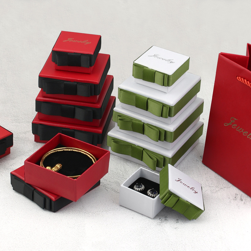 Dark Green Bow Jewelry Box Ornament Packaging Jewelry Box Ring Necklace Box Bracelet Bracelet Box Jewelry Box