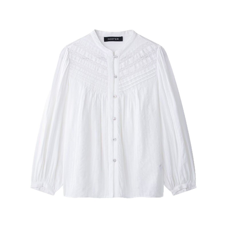 European and American Style Women's Clothing 2025 New European and American Fashion Versatile Vertical Lace Romantic Style Shirt 8372044