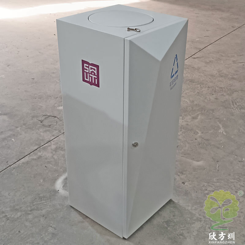 室内商用摇摆盖喷塑烤漆金属分类垃圾桶镀锌板不锈钢回收箱果皮箱