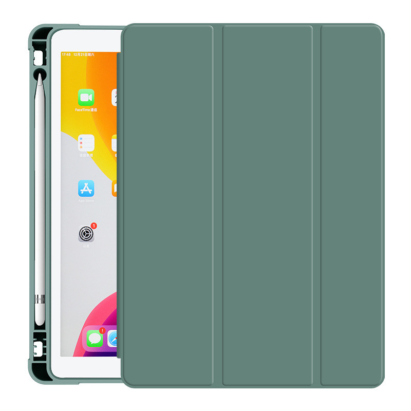 Suitable for iPad Protective Case with Pen Slot 2020 All-Inclusive 10.2inch Air4 10.9 Silicone Pro10.5 Case 11 Leather