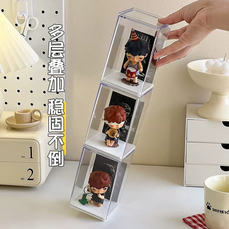 ブラインドボックス収納展示棚防塵人形手作り棚透明棚アクリル泡マット展示箱|undefined