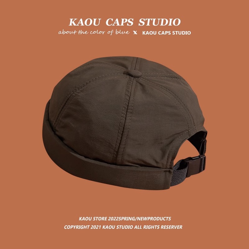 Quick-drying light plate melon skin cap-military green