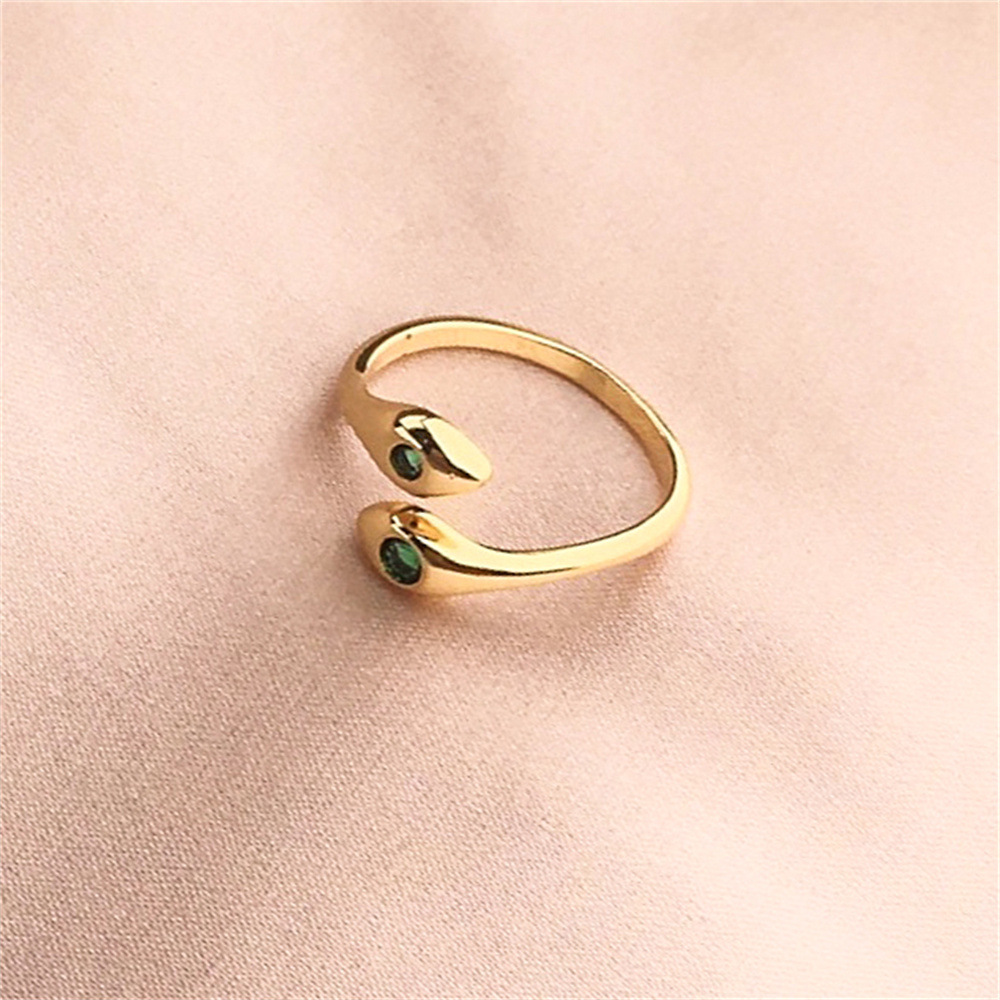 Nihaojewelry Mode Doppelköpfige Schlange Kupfer Verstellbarer Ring Großhandel Schmuck display picture 9