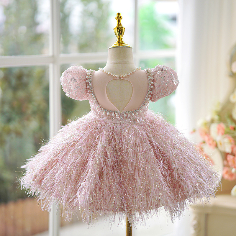 Abito da principessa di alta gamma per bambina di 10 anni, abito rosa da damigella d'onore per matrimonio, compleanno, esibizione al pianoforte._voghion.com
