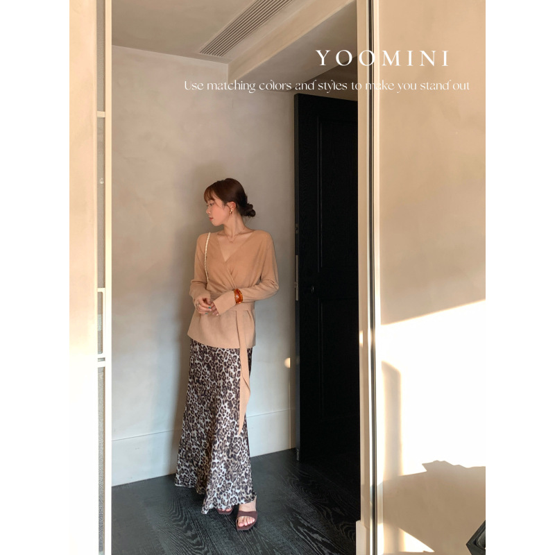 YOOMINI-豹纹鱼尾优雅张力别致气质2025初秋上新半身裙M16592-SW|undefined