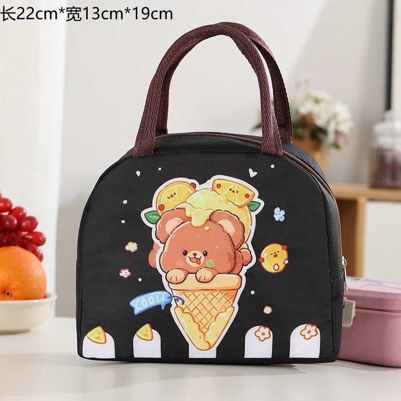 Bolsa para lonchera con aislamiento de papel de aluminio, bolsa de mano con dibujos animados, bolsa de almuerzo para el trabajo de estudiantes, bolsa de almuerzo con aislamiento para niños, bolsa bento.