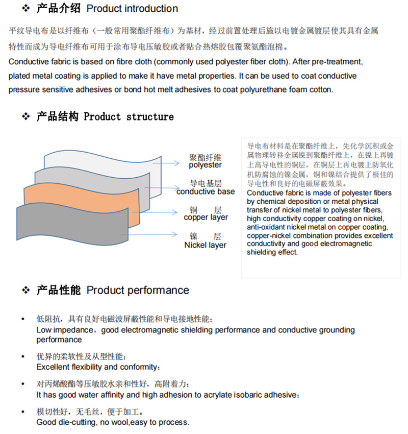 平纹导电布产品介绍