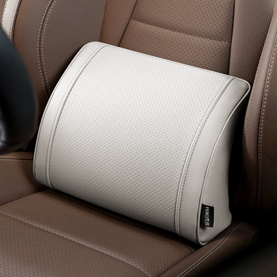 Car Headrest Suitable for Headrest - little-k-litchi-pattern-off-white-1-waist-support