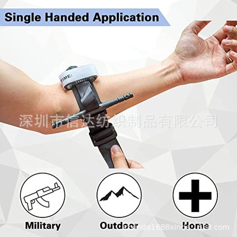 Venta directa de fábrica al aire libre CAT táctico torniquete giratorio operación de una mano ajustable torniquete de hebilla de rescate