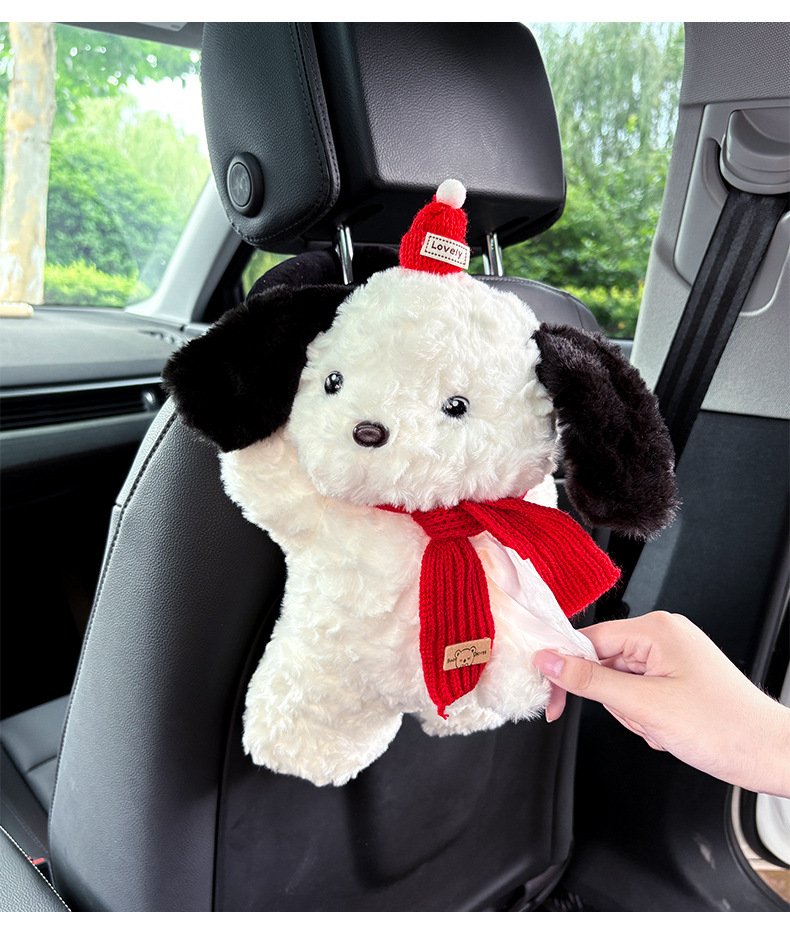 Car Tissue Box Creative Doll Piggy Elephant Household Tissue Hanging Bag Car Seat Back Hanging Tissue Box