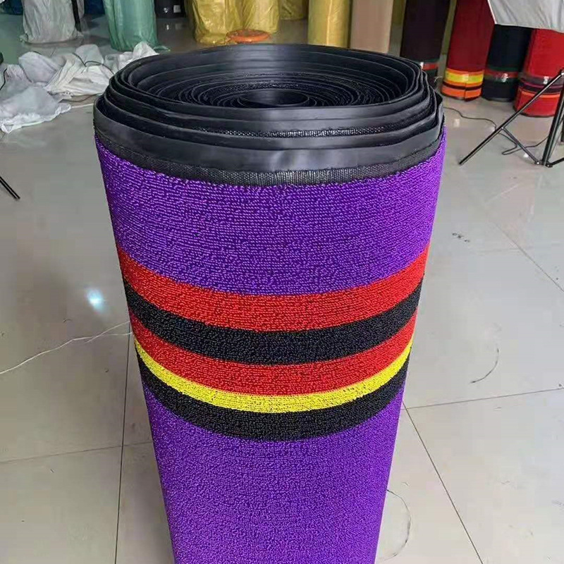 Car Carpet – Universal Floor Mat Roll - 129m-burr-bottom-black-purple-stripe