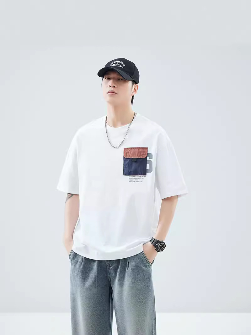 Camiseta de hombre Danbaoni, verano 2025, nueva, estilo japonés, marca de moda, estampado de letras, camiseta holgada