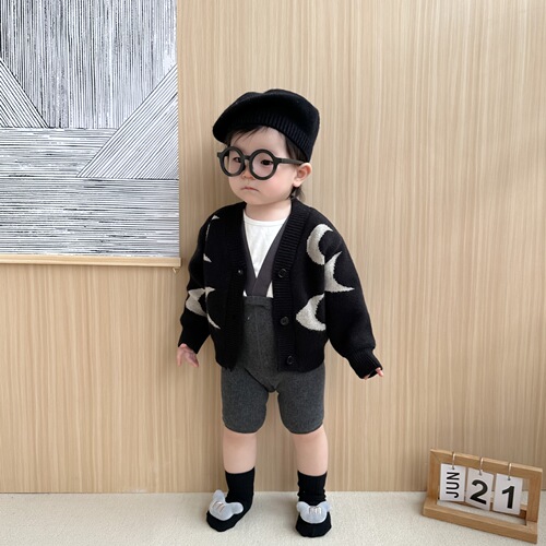 Korean style baby clothes autumn style super fashionable and cute knitted cardigan  new going out clothes baby sweater jacket