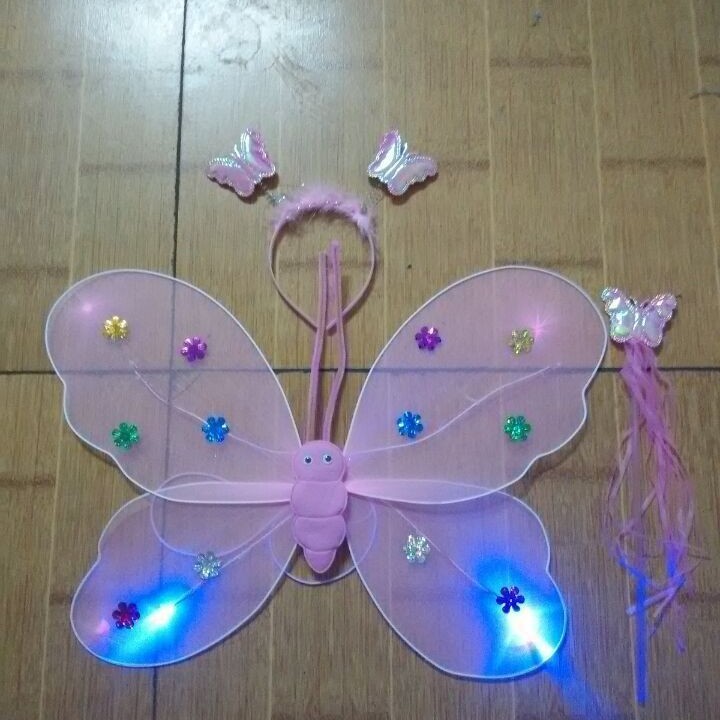 Luminous butterfly wings three -piece suit with lamp children's…