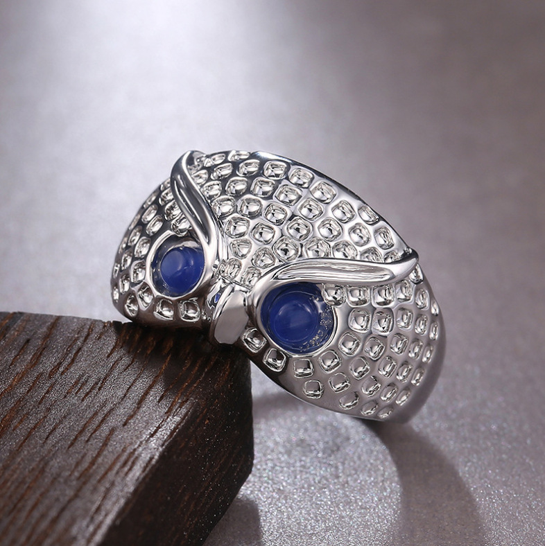 Geometric, Cat, Owl, Eye, Eagle Pattern Men's Gender Men's Hip-Hop Rings Geometric Cat Owl Copper Gem Punk Rings