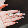 Silver needle, zirconium, universal small design earrings, silver 925 sample, light luxury style, city style