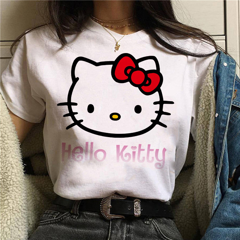Cute Sanrio Y2k Japanese Hello90 Girl Kawaii Manga Anime KittyT-Shirt T-Shirt