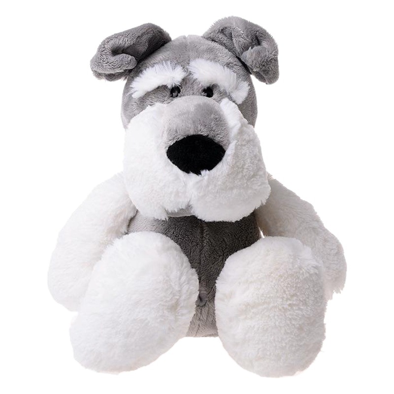 シュナウザー犬のぬいぐるみ、戌年のお守り、ぬいぐるみ人形