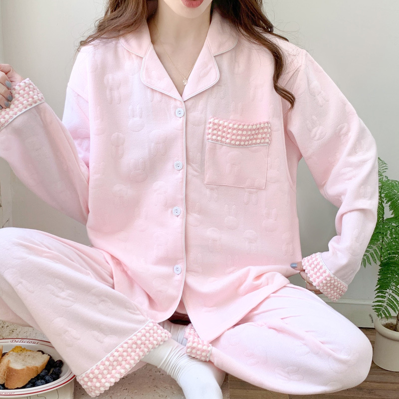 해피 월 가을, 겨울 샌드위치 코튼 출산 잠옷 달콤한 가디건 산모 모유 수유 의류 샌드위치 따뜻한 감금 옷