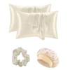 Pillowcase, beige shower cap