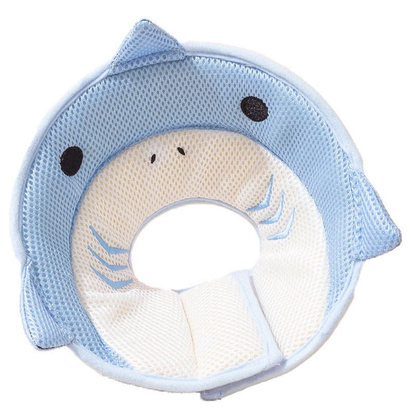 Anillo de mascota Elizabeth gatos post-operación anti-lamida de dibujos animados tiburones cubierta de cabeza suave collar de perro collar de mascota esterilización image 5