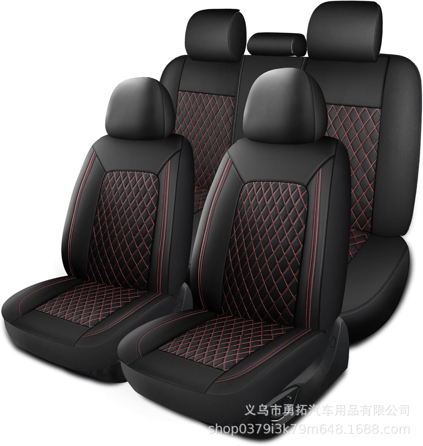 Cross-Border New Model Pu Single-Line Diamond-Pattern Leather Universal Car Seat Cover Cushion for Europe, America, Southeast Asia, Russia, Amazon