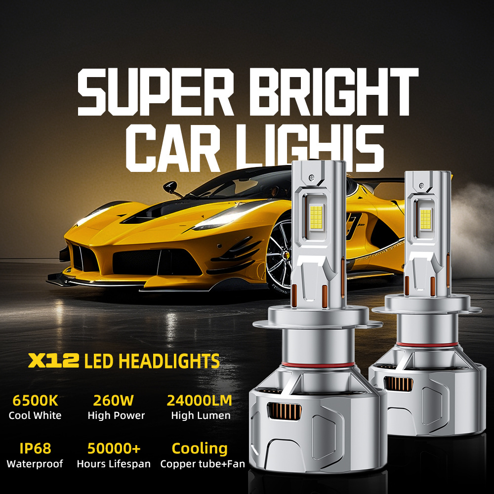 Nuevo automóvil led faro 260W lente de alta potencia super brillante conversión de luz alta y baja bombilla láser