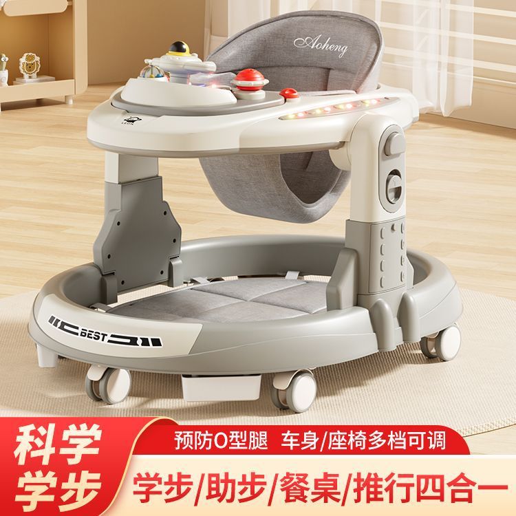 Caminante anti-vuelco bebé empuje manual tres en uno bebé niño caminar multifuncional