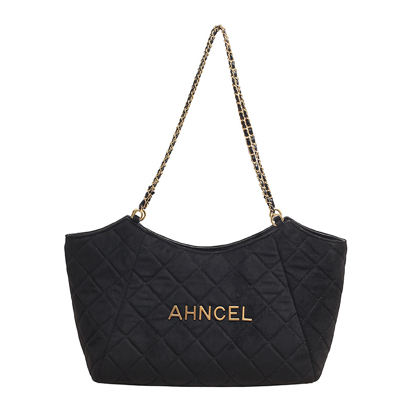 Bolsa de cadena de diamante transfronteriza bolsa de gran capacidad bolsa tote para mujeres otoño y invierno 2025 nueva bolsa de hombro de viaje de mano bolsa de brazo