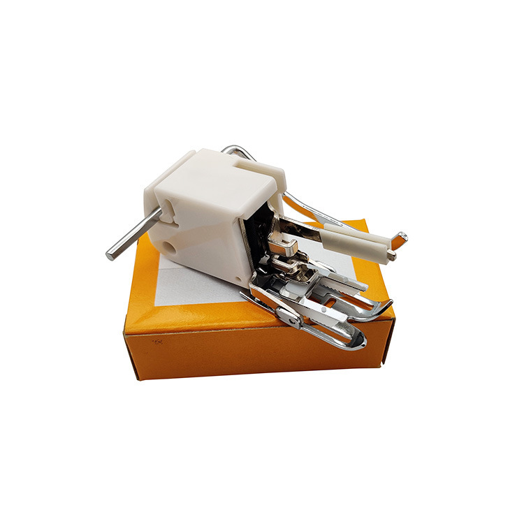 Hogar multi-funcional de alimentación síncrona prensatelas pie con Varilla de guía con cuchillo bloqueo borde prensatelas disco prensatelas pie material grueso prensatelas plisadas pie