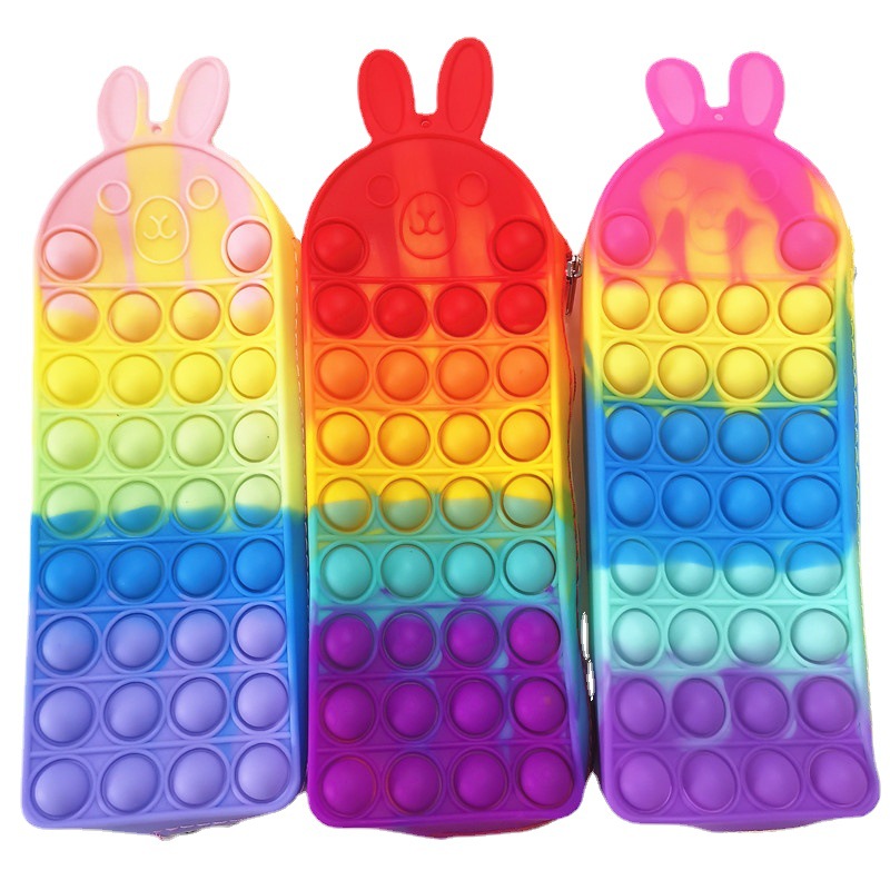 灭鼠先锋收纳零钱包笔袋小学生硅胶手指泡泡乐文具袋玩具厂家定制