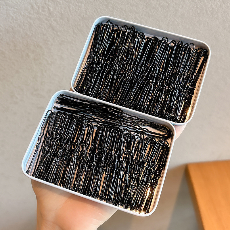 Makeup Artist's Special Black Hair Clips, Curved Hairpins, Wavy Thickened Disposable Hair Clips That Do Not Damage Hair, Steel Hair Accessories Makeup Artist's Special Black Hair Clips, Curved Hairpins, Wavy Thickened Disposable Hair Clips That Do Not Damage Hair, Steel Hair Accessories