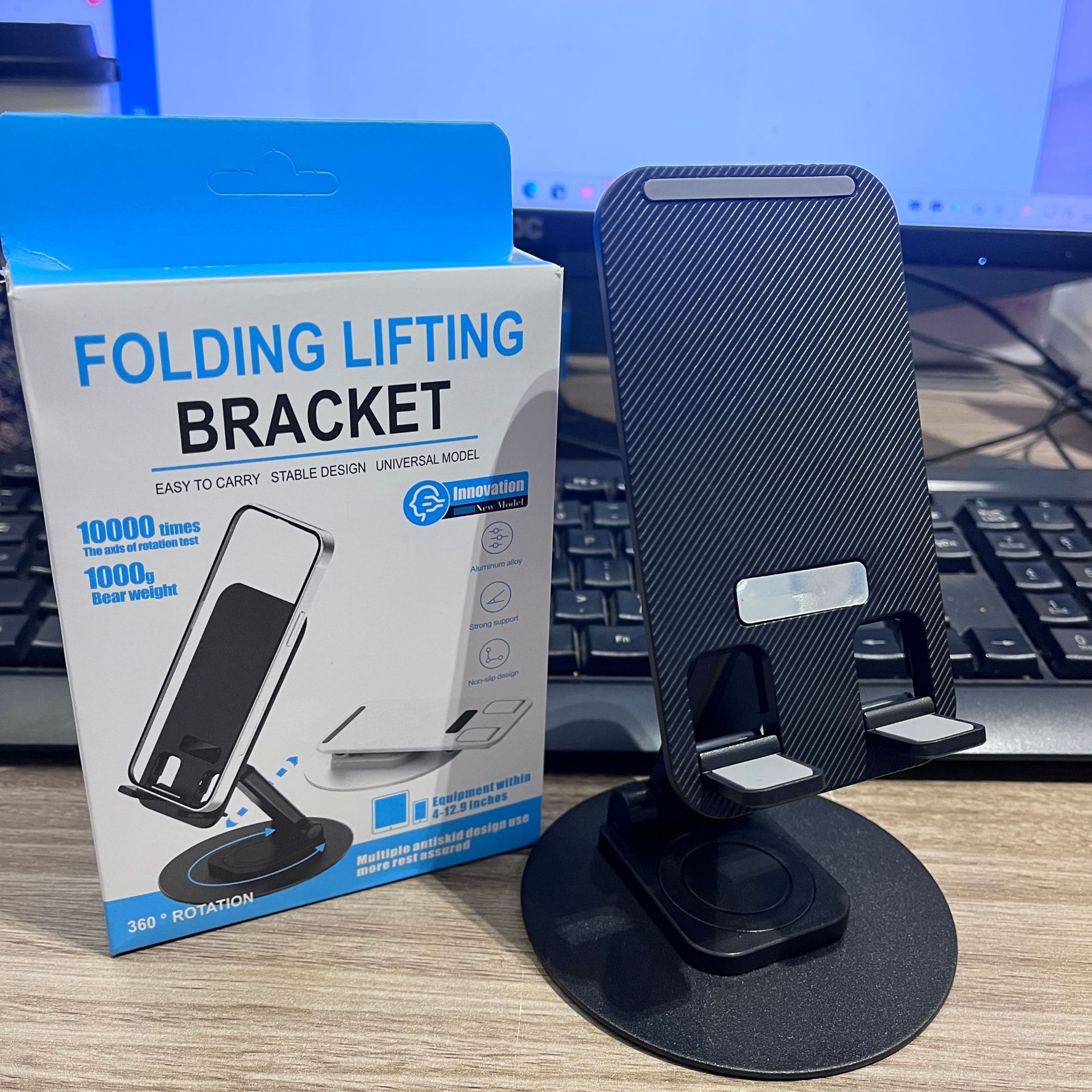 Thickened black--all metal base [rotating/folding/lifting]