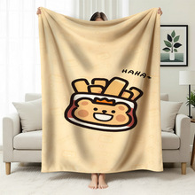 卡通可爱小熊虫毛毯法兰绒小毯子办公室午睡盖毯沙发毯保暖空调毯