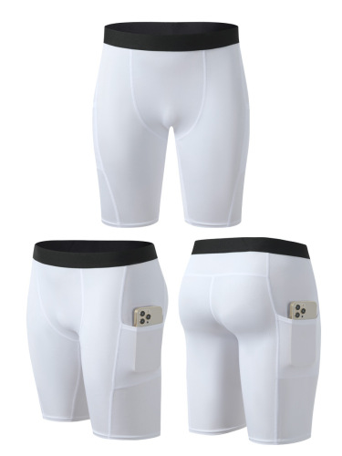 Fitness shorts, tight running five-pocket training high-stretch compression quick-dry men's leggings basketball