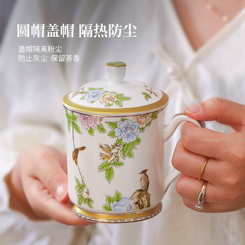 Керамическая кружка Jingdezhen с индивидуальной гравировкой для офиса, женская и мужская кружка, большая вместимость, питьевая кружка