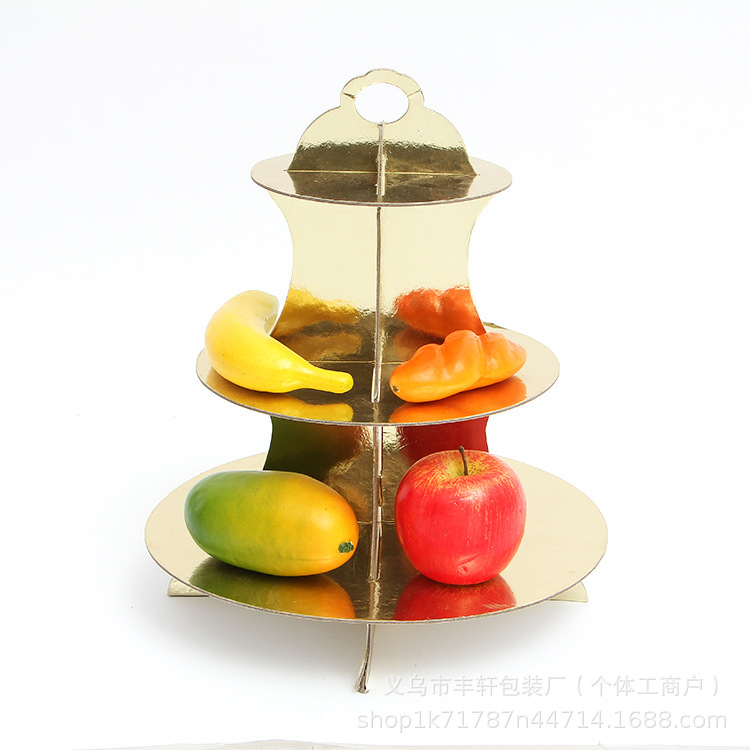 Transfronterizos para fiestas, estante de pastel de papel desechable, estante de pasteles de bocadillos gruesos, decoración de fiesta de cumpleaños