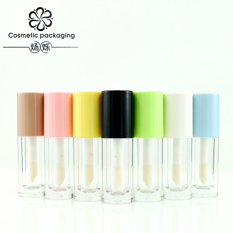 En stock al por mayor 7mm cepillo grande varilla redonda tubo de brillo de labios tubo de lápiz labial esmalte de labios tubo vacío sub-botella logotipo imprimible