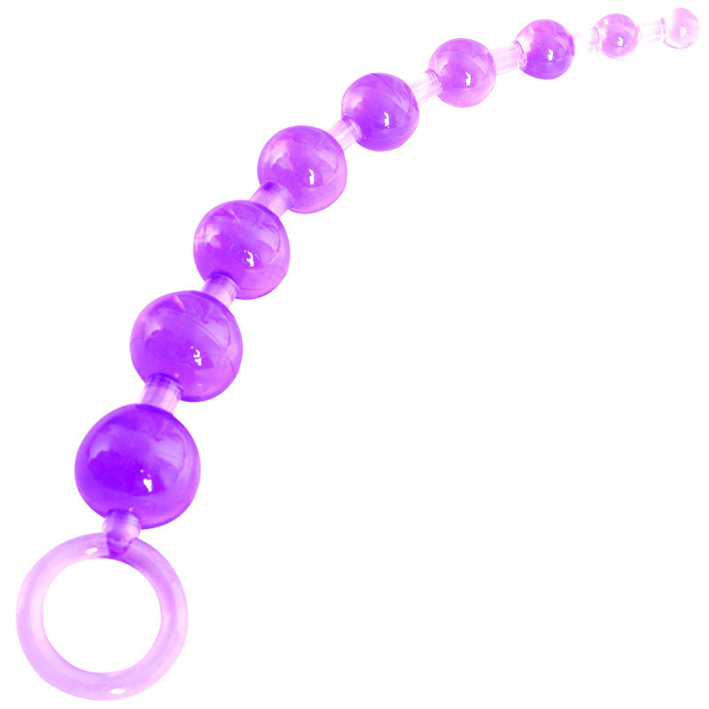 Nine-Star Bead Silicone Anal Plug with Tail, Adult Anal Beads — detail image 5