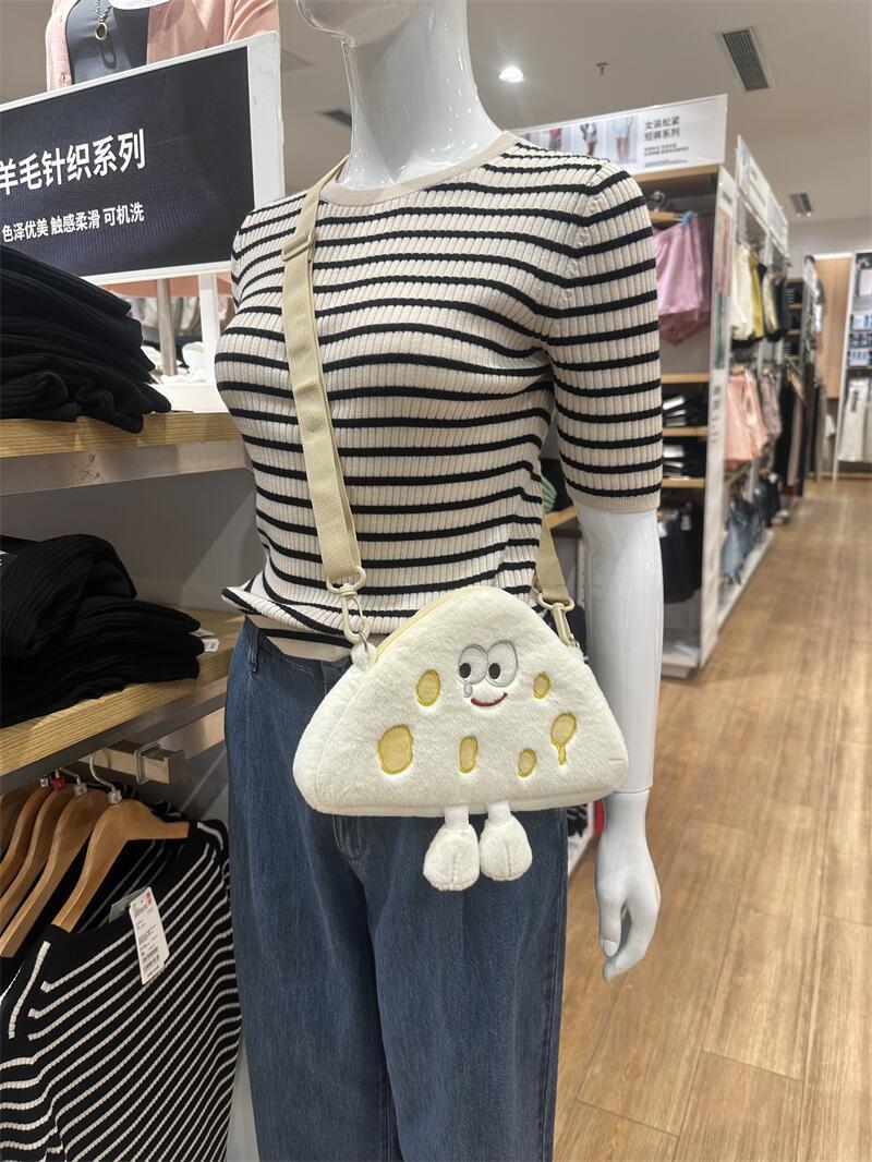 대형 치즈 휴대폰 카메라 가방 화이트
