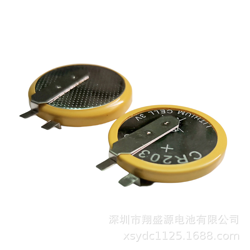 源头厂家全新CR2032正负极对折平行焊脚电池3V电池贴片焊脚CR2032