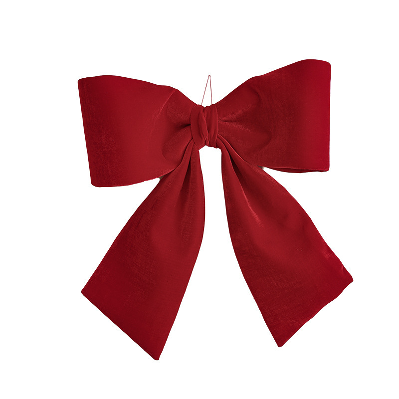 Tela de terciopelo rojo coreano super grande arco de Navidad para aumentar los colgantes de Navidad colgantes de árbol de Navidad escena de celebración