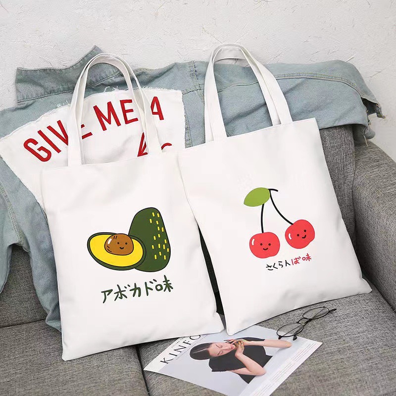 Bolsa de lona impresa bolsa de lona bolsa de hombro de mujer bolsa de tela bolsa de impresión de gran capacidad para estudiantes de literatura japonesa
