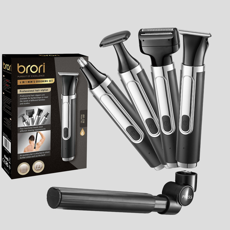 Men's Grooming Set, Back Shaver, Foldable Back Razor, Electric Shaver, Razor, Nose Hair Trimmer Men's Grooming Set, Back Shaver, Foldable Back Razor, Electric Shaver, Razor, Nose Hair Trimmer